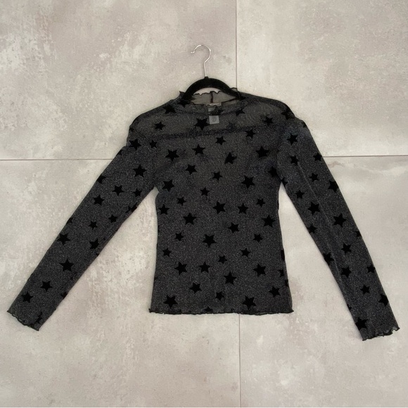 Metallic Sheer Star Mesh Top - Picture 2 of 3
